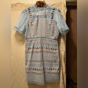 Bardot Blue Lace Midi Dress